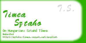 timea sztaho business card